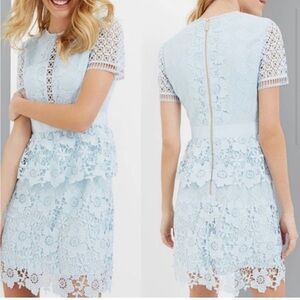 Ted Baker Baby Blue Dixa Sheath Peplum Lace Dress - 2